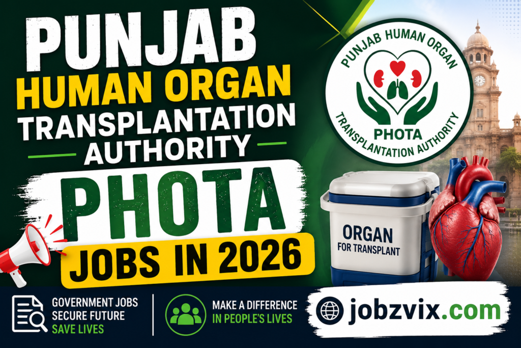 Punjab Human Organ Transplantation Authority PHOTA Jobs in 2026